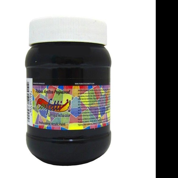 PINTURA ACRILICA CONFETTI 250ML. NEGRO 139 PZA